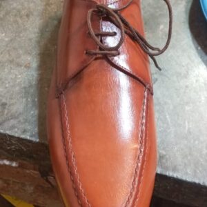 Brown penny handmade leather loafers